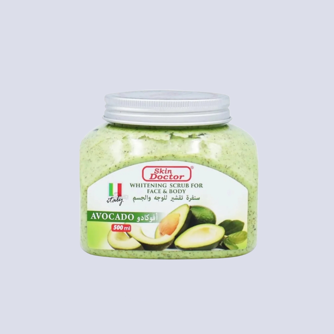 مقشر تفتيح البشرة بالأفوكادو من سكين دكتور للوجه والجسم