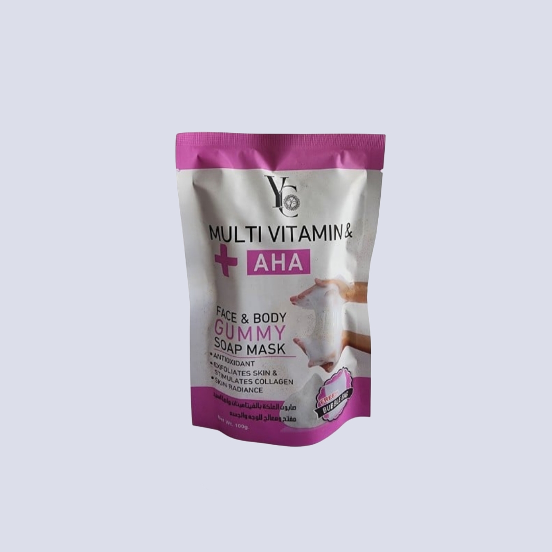 YC Multi Vitamin + AHA Face & Body Gummy Soap Mask