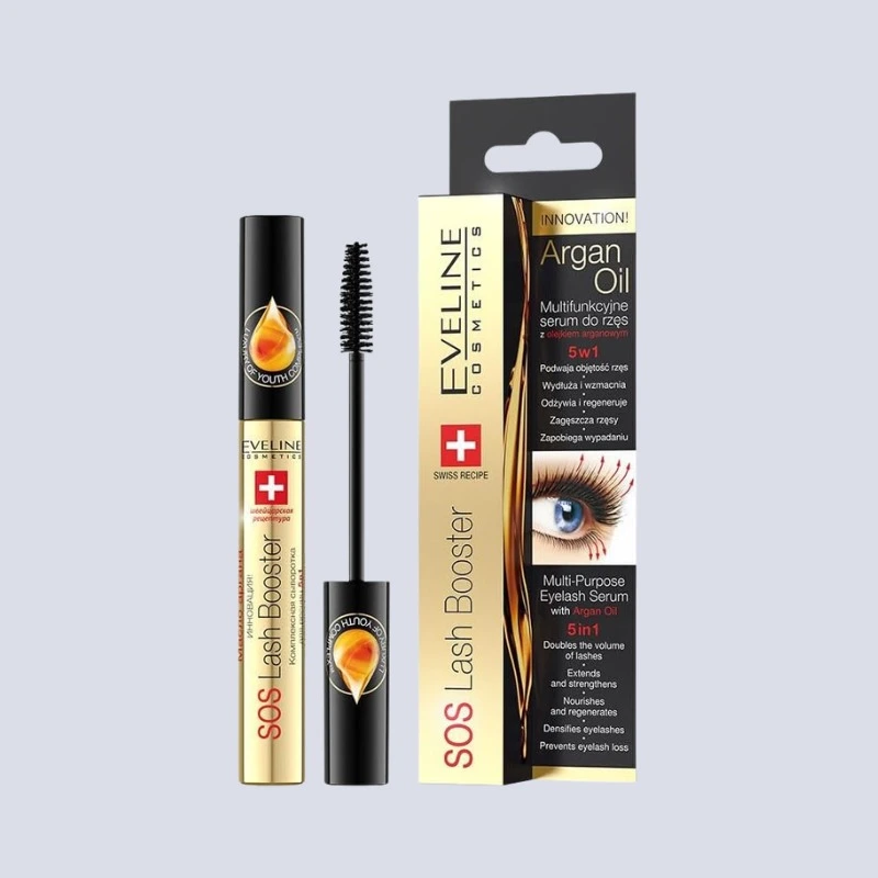 Eveline SOS Lash Booster 5in1 Eyelash Serum with Argan Oil