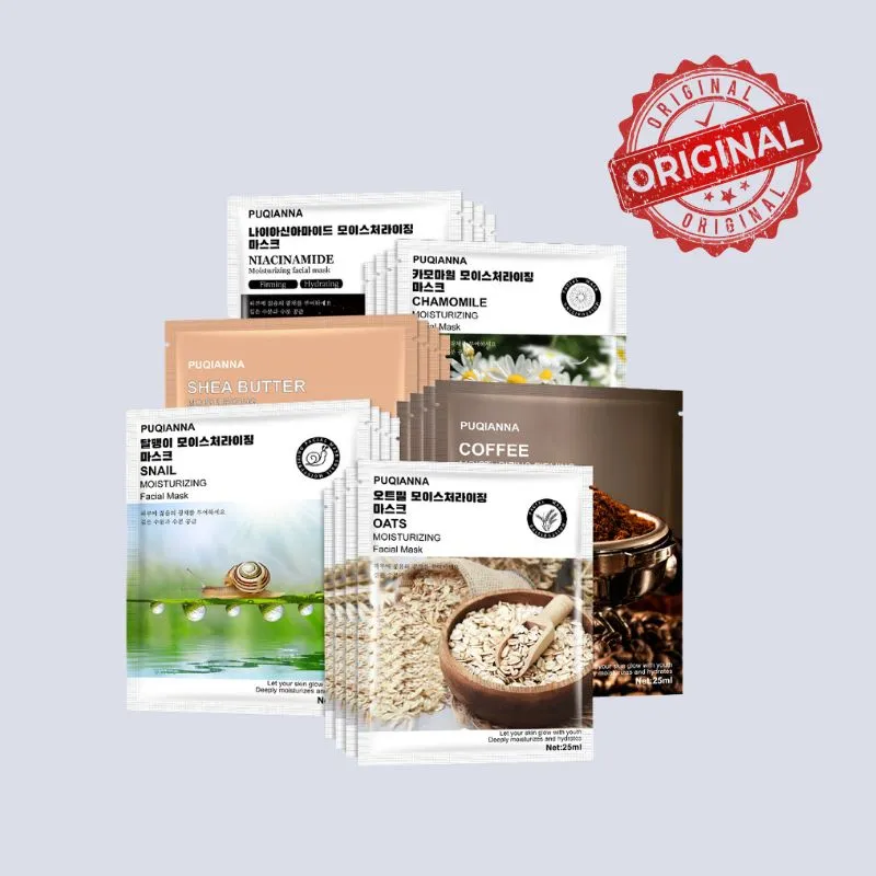 Puqianna Natural Care Facial Mask Collection (Set of Variants) (8)